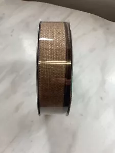 Kirkland Signature Wire Edged 1.5inch Beige Burlap Ribbon 1.5"x 50 yards - Picture 1 of 3