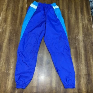 Nike Windbreaker Pants L Womens Vintage Blue 80’s Swoosh Leg Zipper Track Pants - Picture 1 of 17