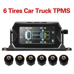 Solar Car RV Truck TPMS Tire Pressure Monitoring System With 6 External Sensors - Picture 1 of 13