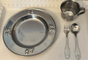 Selandia Stainless Child's Baby Bear Place Setting - Plate Mug Spoon Fork - Picture 1 of 6