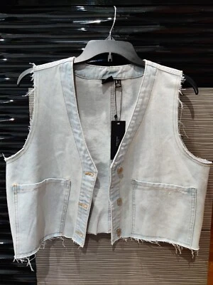 Colete jeans Vero Moda azul claro, tamanho G, novo com etiquetas  - Imagem 1 de 4