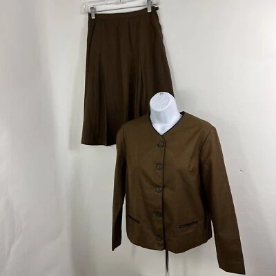 Vintage Bobbie Brooks Skirt Suit Womens Size 2 Long Sleeve Knee Length High Rise - Image 1 of 4