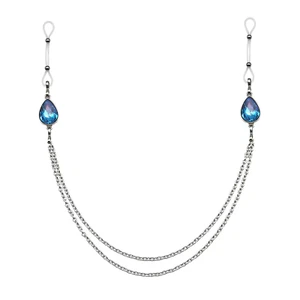 Nipple Noose Jewelry with Chains Teardrop Nipple Rings Non Piercing Nipplerings - Picture 1 of 5
