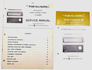 1960’s – Realistic (Radio Shack) Astronaut-6 Portable Radio Service Manuals - Picture 1 of 8