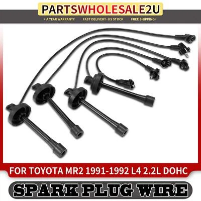 Juego de 5 juegos de cables de bujía para Toyota MR2 1991-1992 L4 2,2 L 5 MM 90919-21486 Foto 1 de 4