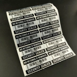 Pegatinas de vacío de garantía etiquetas de código de barras a prueba de manipulaciones sellos evidentes de manipulaciones 2" x 1" - Imagen 1 de 6