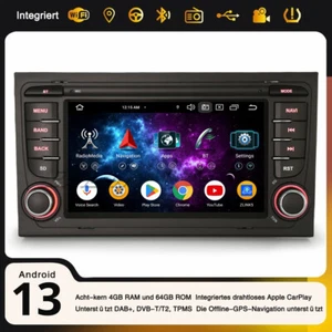 Android 14 Autoradio für Audi A4 RS4 SEAT EXEO 64GB 8-Kern Navi Carplay DAB+ USB - Bild 1 von 24