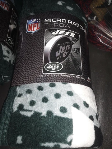 New York Jets NFL Grunge 46" x 60" Micro Raschel Throw Blanket ~ NWT. Bag65 Cover