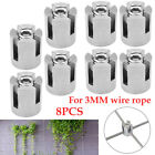 8pcs Stainless Steel Wire Rope Green Wall Trellis Fitting Cross Clip 3mm Wire