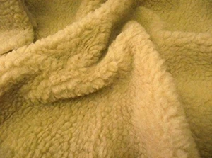 Faux Sheepskin Oatmeal Sherpa Fabric - A1296 - YF230/350 - Picture 1 of 1