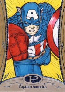 2014 Marvel Premier Parallel Base Sketch Card #6 Captain America Carrillo - Bild 1 von 1