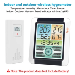Hygrometer Thermometer Digital Temperature Humidity Meter LCD Display Wireless - Picture 1 of 9