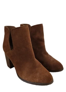 ALDO size 5 ankle boots tan suede block heel pull on - Picture 1 of 10