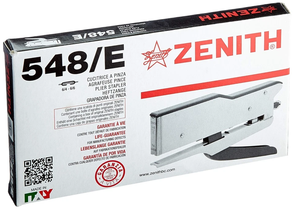 Cucitrice Spillatrice a Pinza in Metallo Zenith 548/E Colore Alluminio con Punti - Immagine 1 di 1