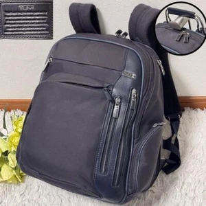 Tumi Arieve Kingsford Backpack Rucksack Leather Navy 25181NVY From Japan - Picture 1 of 11