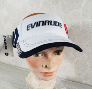 Evinrude Visera Gorra Sombrero BLANCO Ajustable Correa Bordada NUEVO - Imagen 1 de 8