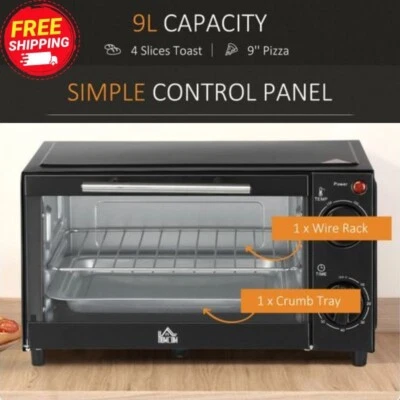 Neu Mini Backofen 9L Arbeitsplatte Elektrogrill Toaster kleiner Backofen für Küche - 750W - Bild 1 von 4