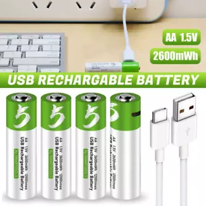 USB AA AAA 9V C D batteria ricaricabile agli ioni di litio 1,5V caricatore rapido tipo C lotto - Foto 1 di 50