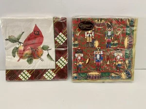 2 Pkg. (20 Each) Caspari Nutcracker & Lenox Cardinal Holiday Paper Napkins NIP - Picture 1 of 6
