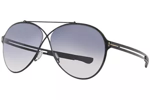 Tom Ford Rocco TF828 01B Sunglasses Men's Shiny Black/Smoke Gradient Pilot 62mm - Picture 1 of 5