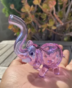 ELEPHANT COLLECTIBLE TOBACCO GLASS PIPE SMOKING (HANDMADE) ANIMAL PIPE. - Picture 1 of 4