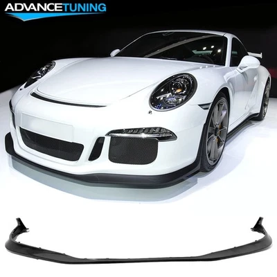 Fits 14-16 Porsche 911 991 GT3 GT3 Style Front Bumper Lip Spoiler Protector PU Foto 1 de 4