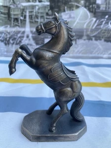 Antiq Riding Horse Cigar Lighter Case French Pewter Sculpture Figurine Cigarette - Picture 1 of 7