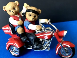 COCA COLA -HAMILTON COLLECTION THREE WHEELIN MOTORCYCLE BEARS - Picture 1 of 16