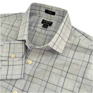Camicia J.Crew Performance uomo M slim fit blu chiaro manica lunga con bottoni - Foto 1 di 6