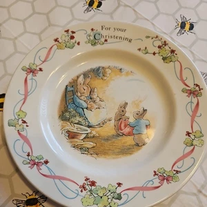 Wedgwood Peter Rabbit For Your Christening Cereal Bowl-Mug-Plate Set - Picture 1 of 9