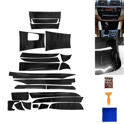 3D Carbon Fiber Interior Whole Kit Cover Sticker For 2008-2014 BMW X5 E70 X6 E71 - Image 1 of 4