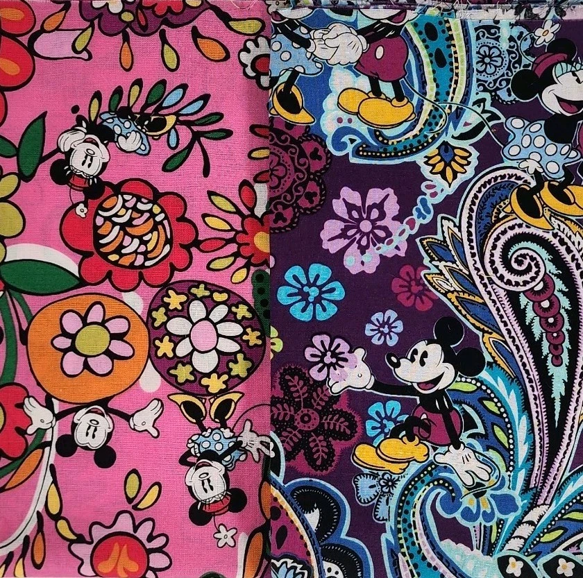 Famous Maker Licensed Fabric Factory Ends Lot of 2 54in x 18in Quilting Cotton  - Image 1 of 4