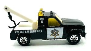 Matchbox 1987 GMC Wrecker Police Dept No. 1 Emergency Tow Truck Black - Picture 1 of 6
