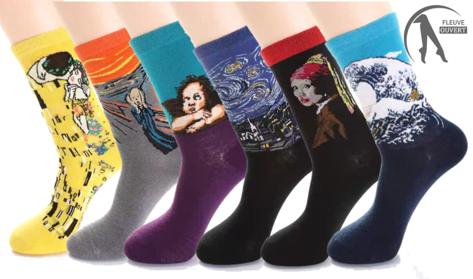 HAPPY SOCKS Bunte lustige Kunst Art Socke Mona Lisa Bunte Malerei Xmas Gifts Motiv 38-46