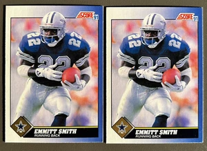 1991 Puntuación #15 Emmitt Smith Dallas Cowboys 🏈 2 tarjetas casi nuevo o mejor - Imagen 1 de 2