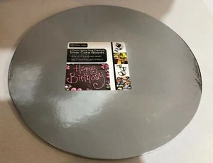 4 X ROUND SILVER  ART & CRAFT PRESENTATION BOARDS, FOIL COVERED 30 CM DIA, - Picture 1 of 4