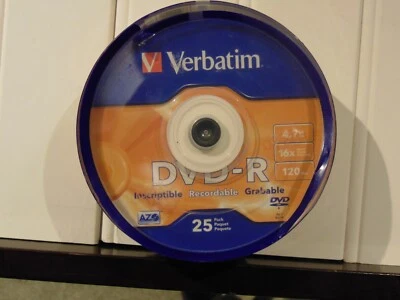 Verbatim #95058  DVD-R Discs, 4.7GB, 16x, Spindle, Matte Silver, 25/Pack - Image 1 of 2