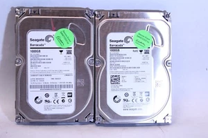 Lot of 2 Seagate Barracuda 1TB 3.5 Hard Disk Drives - Picture 1 of 4