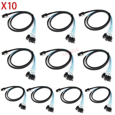 X10 Mini SAS SFF-8087 36Pin Male to 4 SATA 7-Pin Reverse Splitter Adapter Cable - Image 1 of 4