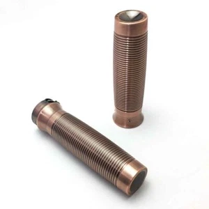 Brass Retro CNC 1" (25mm) Handlebar Grips Fit For Harley Bobber Chopper Custom - Picture 1 of 4