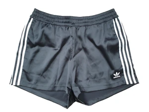 ADIDAS NEU Glanz Satin Shorts 38 schwarz Lauf Freizeit Badehose Vintage Sport - Bild 1 von 24