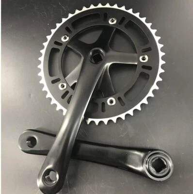 CDHPOWER CDH Single Speed Crankset 46T 170mm Crankarms 130 BCD (Black) Mountain Road Bike
