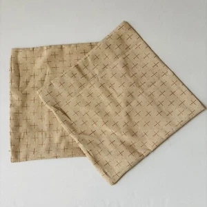 2 Pack Pillow Cover Cushion Cases Thick Polyester Beige 16" Square E1-738 - Picture 1 of 6