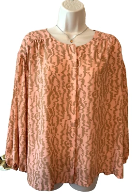 Blusa para mujer Elizabeth And James talla XL manga larga con botones Foto 1 de 4