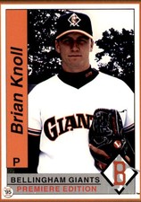 1995 Bellingham Giants Team Issue #29 Brian Knoll Brigham Young Provo Utah Card