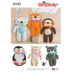 Patron De Couture Simplicité 8440 Jouet En Peluche - Afbeelding 1 van 2