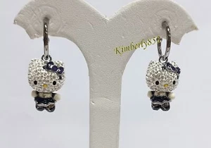 Pendientes góticos Swarovski Hello Kitty 3D cabeza móvil cristal gato NUEVOS 1145268 - Imagen 1 de 11
