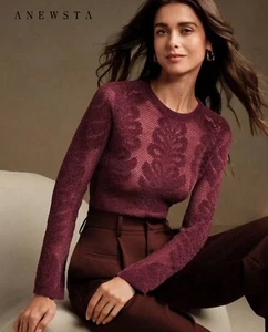 Anewsta Jacquard Crew Neck Women’s Top - Bild 1 von 5