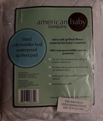 NUEVO Almohadilla acolchada impermeable para cuna/cama para niños pequeños de American Baby Company Foto 1 de 2
