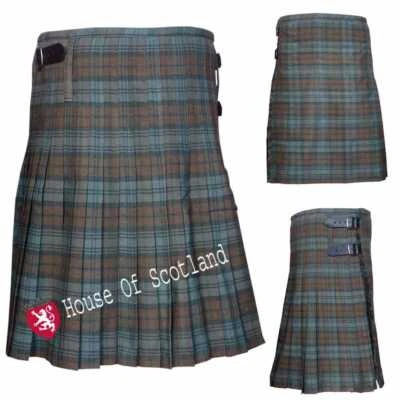 HOUSE OF SCOTLAND Orologio Uomo Scozzese Tradizionale Kilt Tempo Nero 8 iarde 16 oz Lana Acrilica